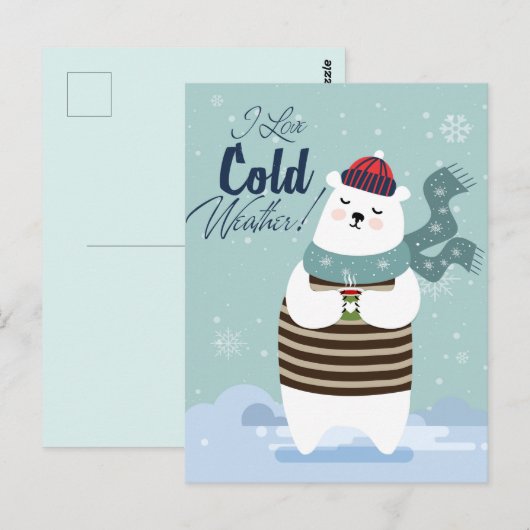 Cold Weather Bear Postkarte (Vorne/Hinten)