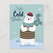 Cold Weather Bear Postkarte (Vorderseite)