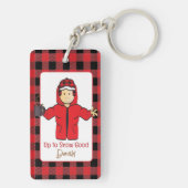 Cold Weather Cruise Funny Snow Joke Cartoon Schlüsselanhänger (Rückseite)