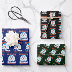 Cold Weather Runner - Laufen macht bei Schnee viel Geschenkpapier Set