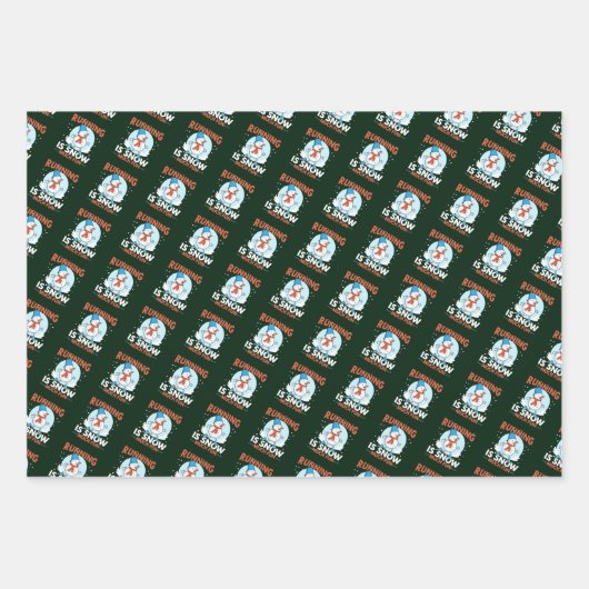 Cold Weather Runner - Running ist schneesicher Spa Geschenkpapier Set (Vorderseite 3)