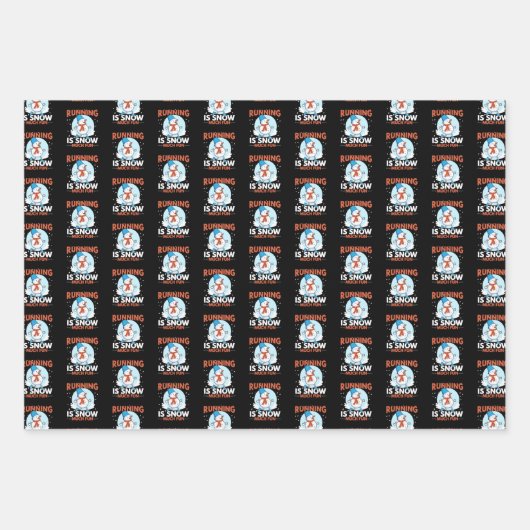 Cold Weather Runner - Running ist schneesicher Spa Geschenkpapier Set (Vorderseite 2)