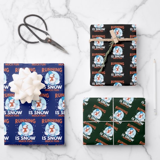 Cold Weather Runner - Running ist schneesicher Spa Geschenkpapier Set (Vorderseite)