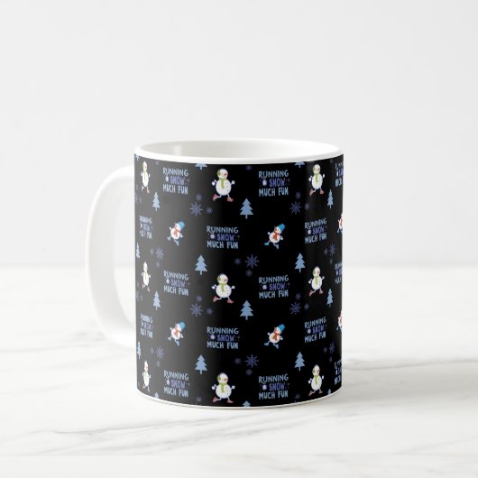 Cold Weather Running Christmas Snowman Kaffeetasse (Vorderseite Links)