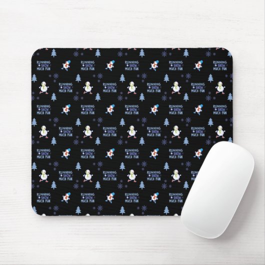 Cold Weather Running Christmas Snowman Mousepad (Mit Mouse)