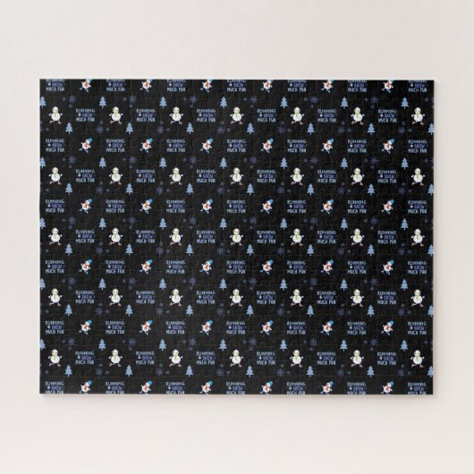 Cold Weather Running Christmas Snowman Puzzle (Horizontal)
