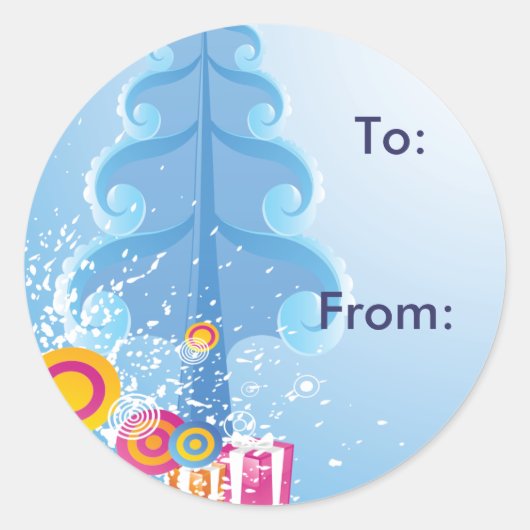 Cold Winter Gift Tag Runder Aufkleber (Vorderseite)