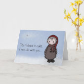 Cold Winter - I Miss You! Karte (Gelbe Blume)
