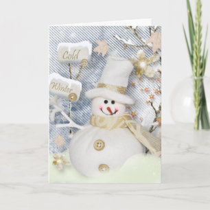Cold Winter Snowman Feiertagskarte