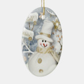 Cold Winter Snowman Keramik Ornament (Rechts)