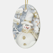Cold Winter Snowman Keramik Ornament (Links)
