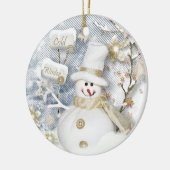 Cold Winter Snowman Keramikornament (Links)