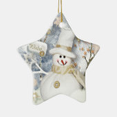 Cold Winter Snowman Keramikornament (Rechts)