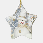 Cold Winter Snowman Keramikornament (Links)