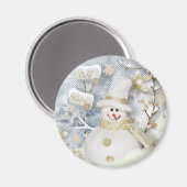 Cold Winter Snowman Magnet (Vorderseite/Rückseite)