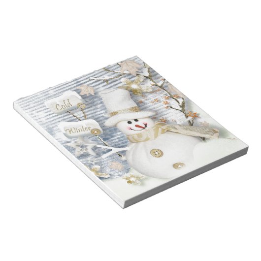 Cold Winter Snowman Notizblock (angewinkelt)