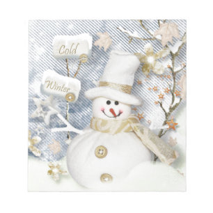 Cold Winter Snowman Notizblock