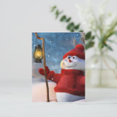 Cold Winter Snowman Postkarte (Stehend Vorderseite)