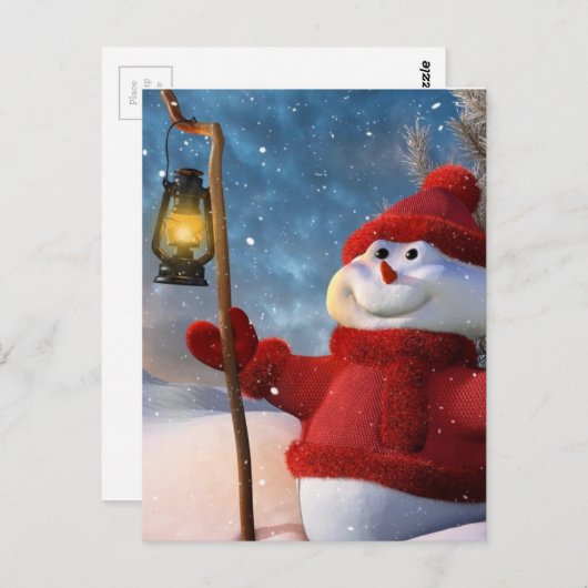 Cold Winter Snowman Postkarte (Vorne/Hinten)