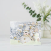 Cold Winter Snowman Postkarte (Stehend Vorderseite)