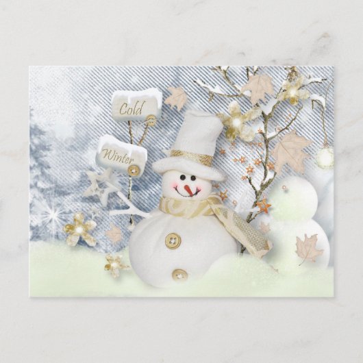Cold Winter Snowman Postkarte (Vorderseite)