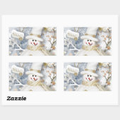 Cold Winter Snowman Rechteckiger Aufkleber (Blatt)