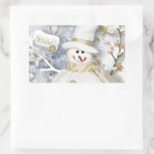 Cold Winter Snowman Rechteckiger Aufkleber (Tasche)