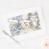 Cold Winter Snowman Rechteckiger Aufkleber (Umschlag)