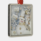 Cold Winter Snowman Silbernes Ornament (Rechts)