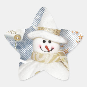 Cold Winter Snowman Stern-Aufkleber