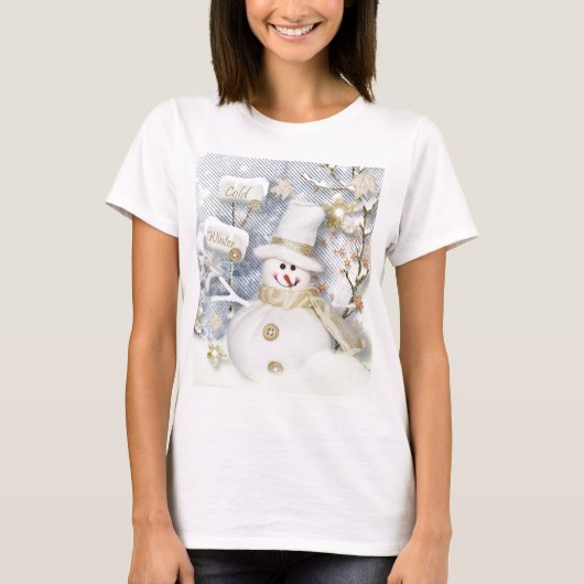 Cold Winter Snowman T-Shirt (Vorderseite)