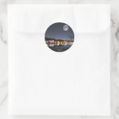 Cold Winter's Night on Boathouse Row Runder Aufkleber (Tasche)