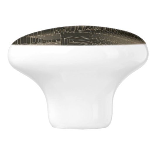 Colden Halls Art Deco Keramikknauf (Seitenansicht)