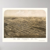 Coldwater, MI Panoramic Map - 1868 Poster (Vorne)