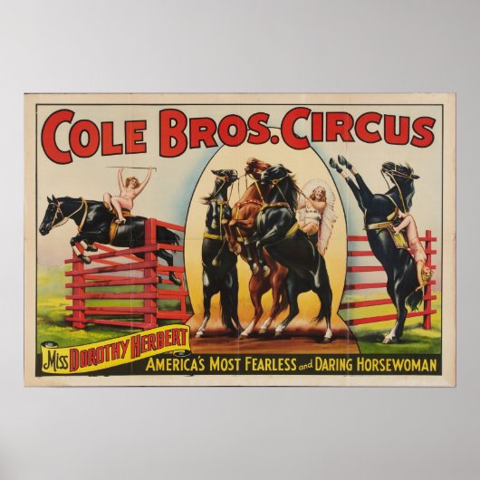Cole Brothers, Circus Poster der 30er Jahre (Vorne)