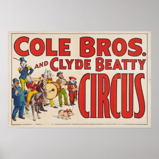 Cole Brothers und Clyde Beatty Circus Poster (Vorne)