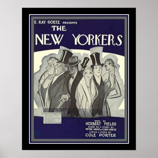 Cole Porter Art Deco "New Yorker" Print 16 x 20 Poster (Vorne)