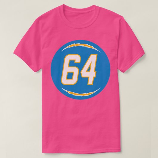 Cole Toner Number 64 Jersey Los Angeles Chargers I T-Shirt (Design vorne)