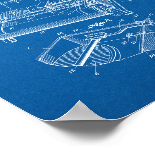 Coleman Camp Stove Patent - Blueprint Poster (Ecke)