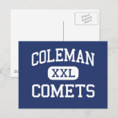 Coleman - Comets - High School - Coleman Michigan Postkarte (Vorne/Hinten)