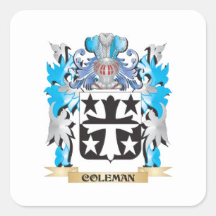 Coleman Wappen - Familienwappen Quadratischer Aufkleber
