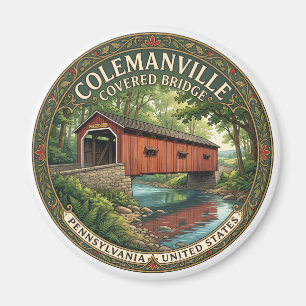 Colemanville Covered Bridge Pequea Pennsylvania Magnet