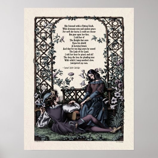 Coleridge "Liebe" Viktorianische Poesie Art 17x22 Poster (Vorne)