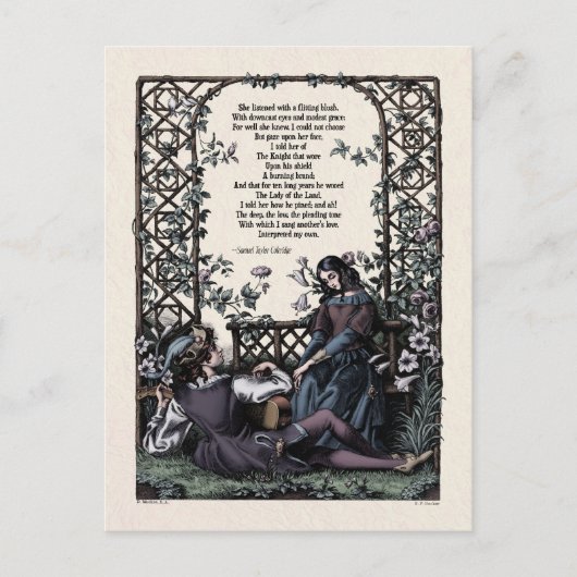 Coleridge "Liebe" Viktorianische Postkarte (Vorderseite)