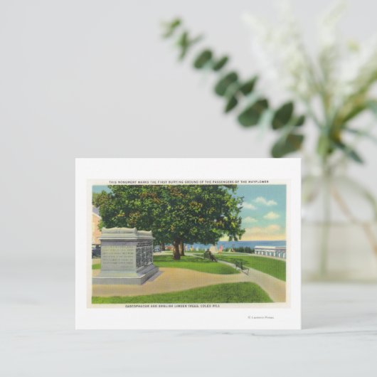 Coles Hill View of Mayflower Burial Postkarte (Stehend Vorderseite)