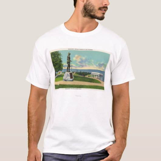 Coles-Hügel-Ansicht der Massasoit Statue T-Shirt (Vorderseite)