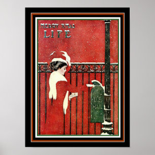 Coles Phillips 1909 Life Weihnachtscover 30 x 40 c Poster