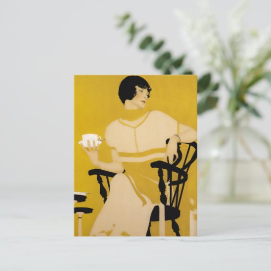 Coles Phillips Dinnerware und "A Cup of Tea" Postkarte (Stehend Vorderseite)