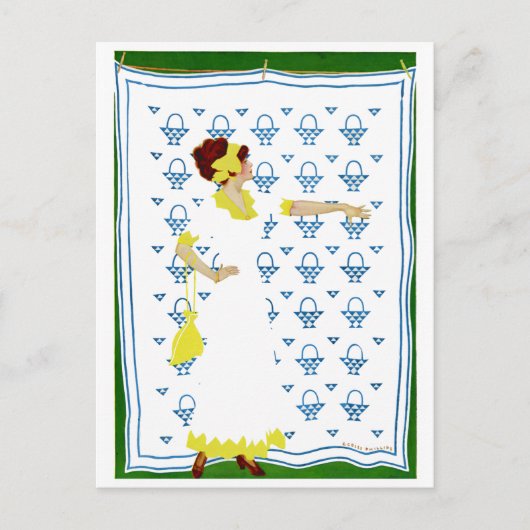 Coles Phillips Fadeaway - Frau auf der Landkreis M Postkarte (Vorderseite)