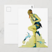 Coles Phillips "Fadeaway Girl" "A Quick Dip" Postkarte (Vorne/Hinten)